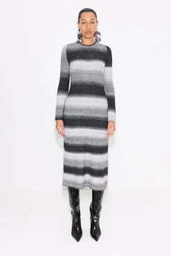 Axon Dress in Black/Macadamia Multi