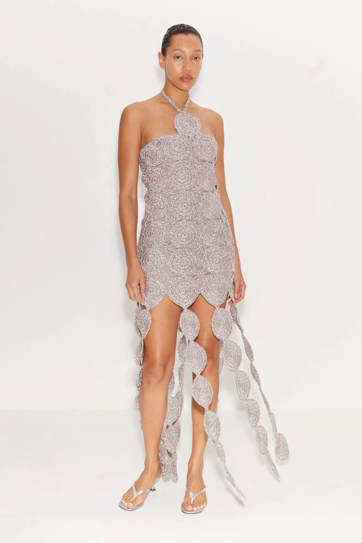Beep Beep Dress in Satellite Silver