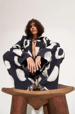 Bloo Painted Crepe Pant in Painted Dot