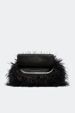 Curly Faux Fur Can Can Bag in Black