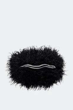 Curly Faux Fur Can Can Bag in Black
