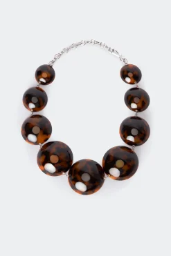 Dome Necklace in Brown/Black Tortoise