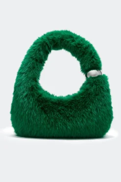 Faux Fur Figures Bag in Gummy Green