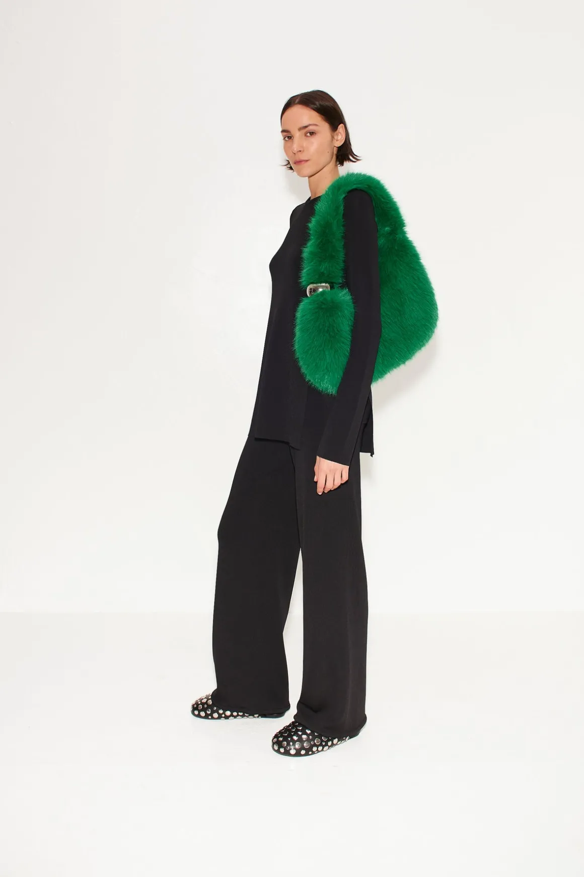 Faux Fur Figures Bag in Gummy Green