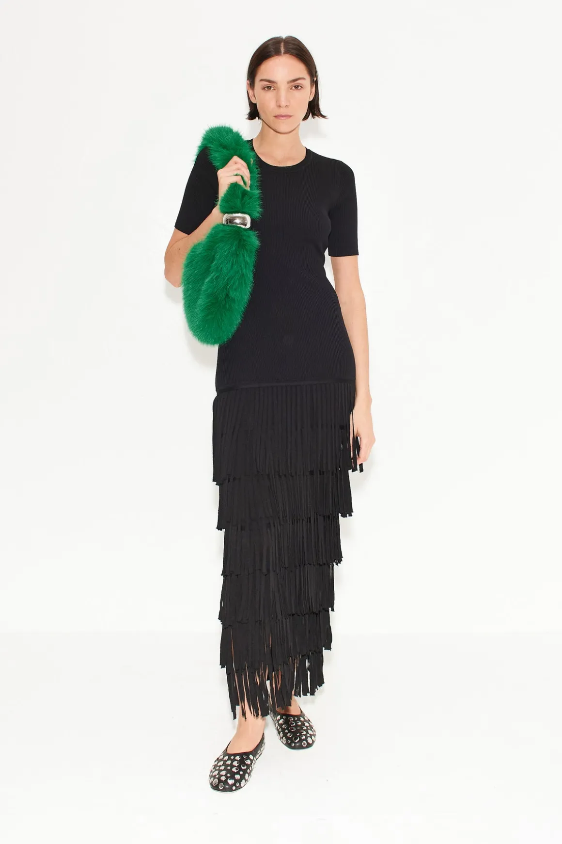 Faux Fur Figures Bag in Gummy Green