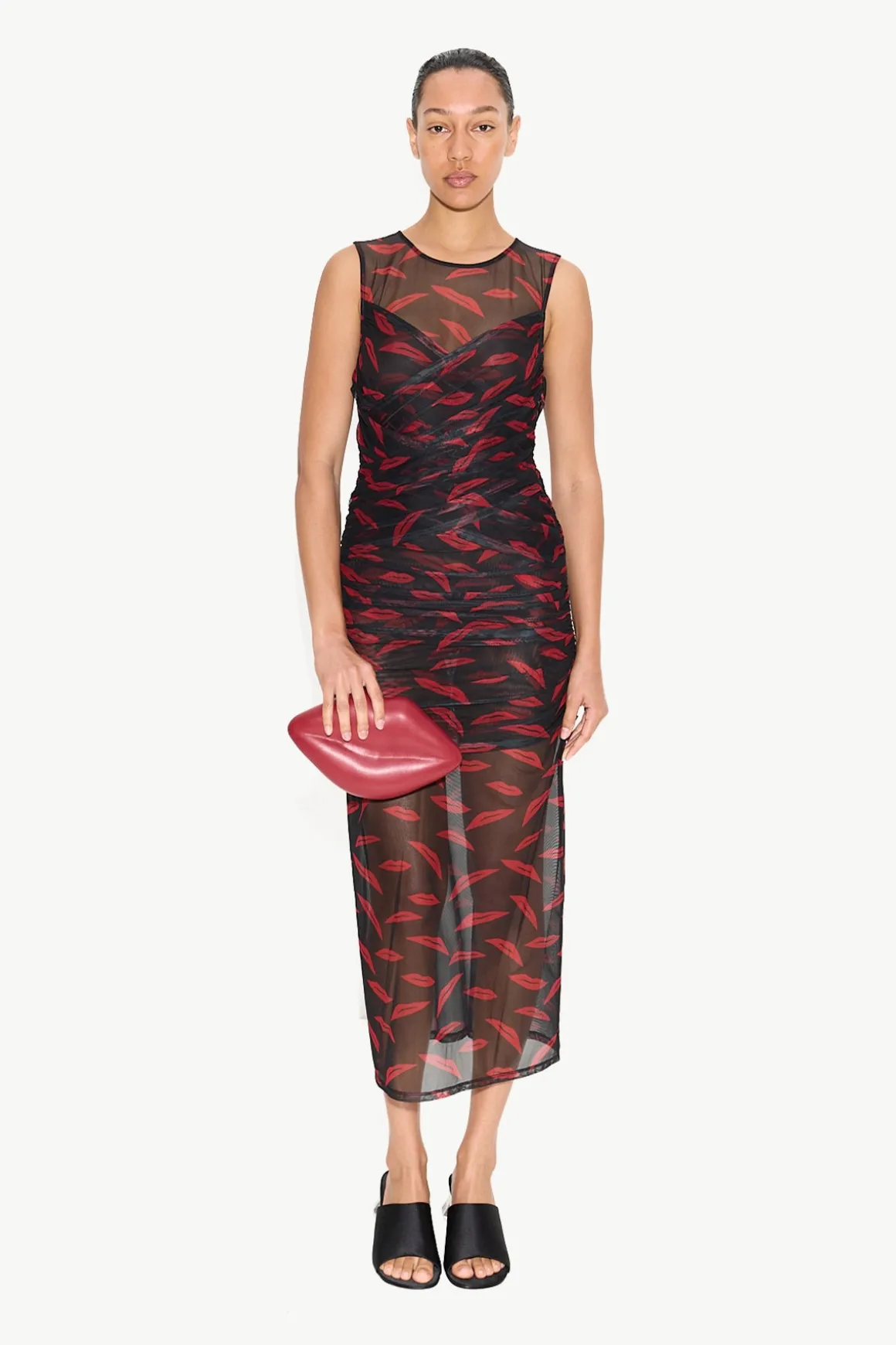 Kinny Mesh Dress in Lip Print