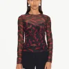 Kinny Mesh Top in Lip Print
