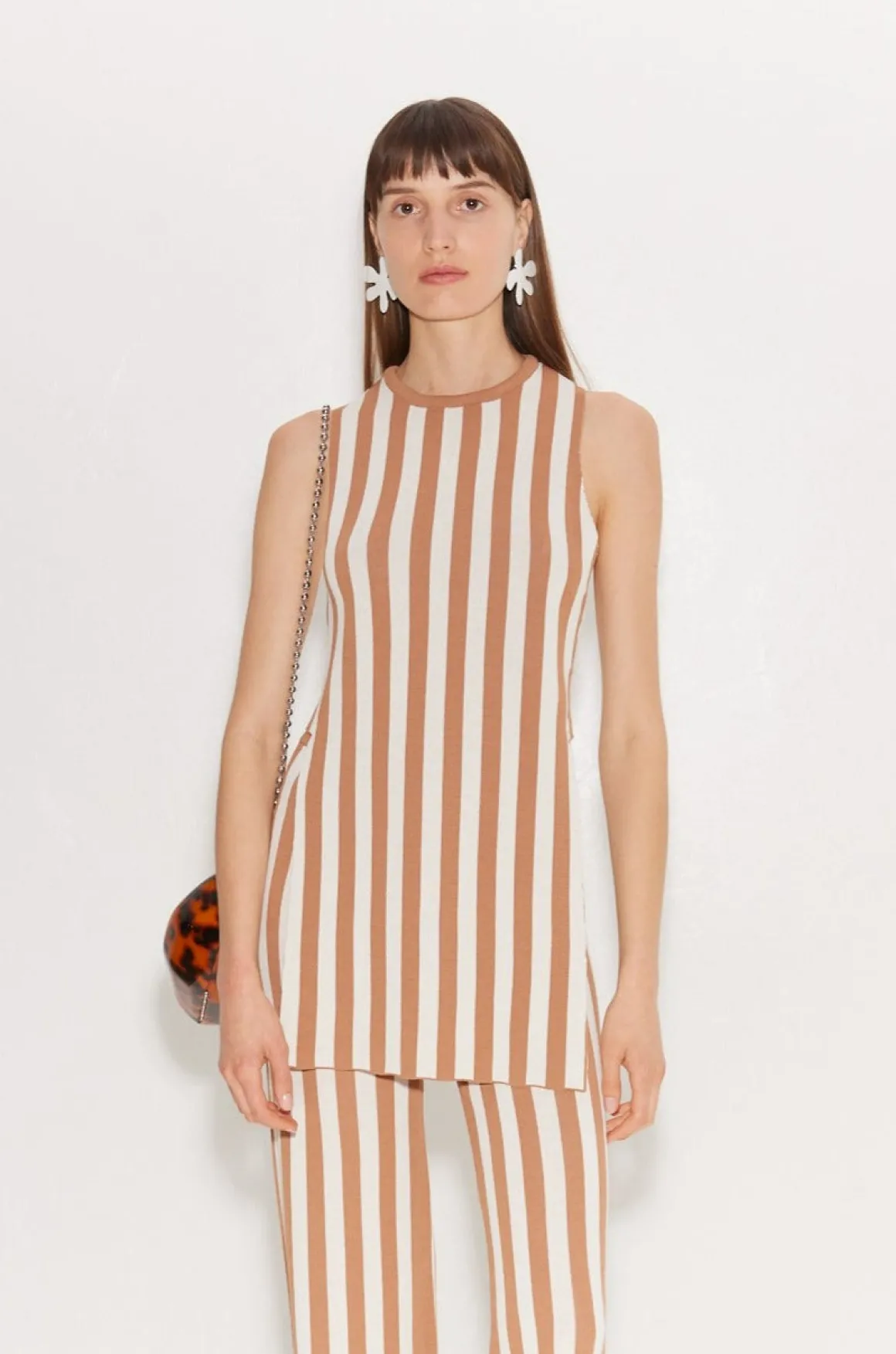 Knits By Canoga Top in Tan Stripe