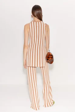 Knits By Canoga Top in Tan Stripe