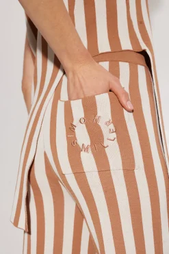 Knits By Jabber Pant in Tan Stripe