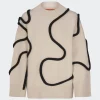 Leith Squiggle Knit Sweater in Cream/Black