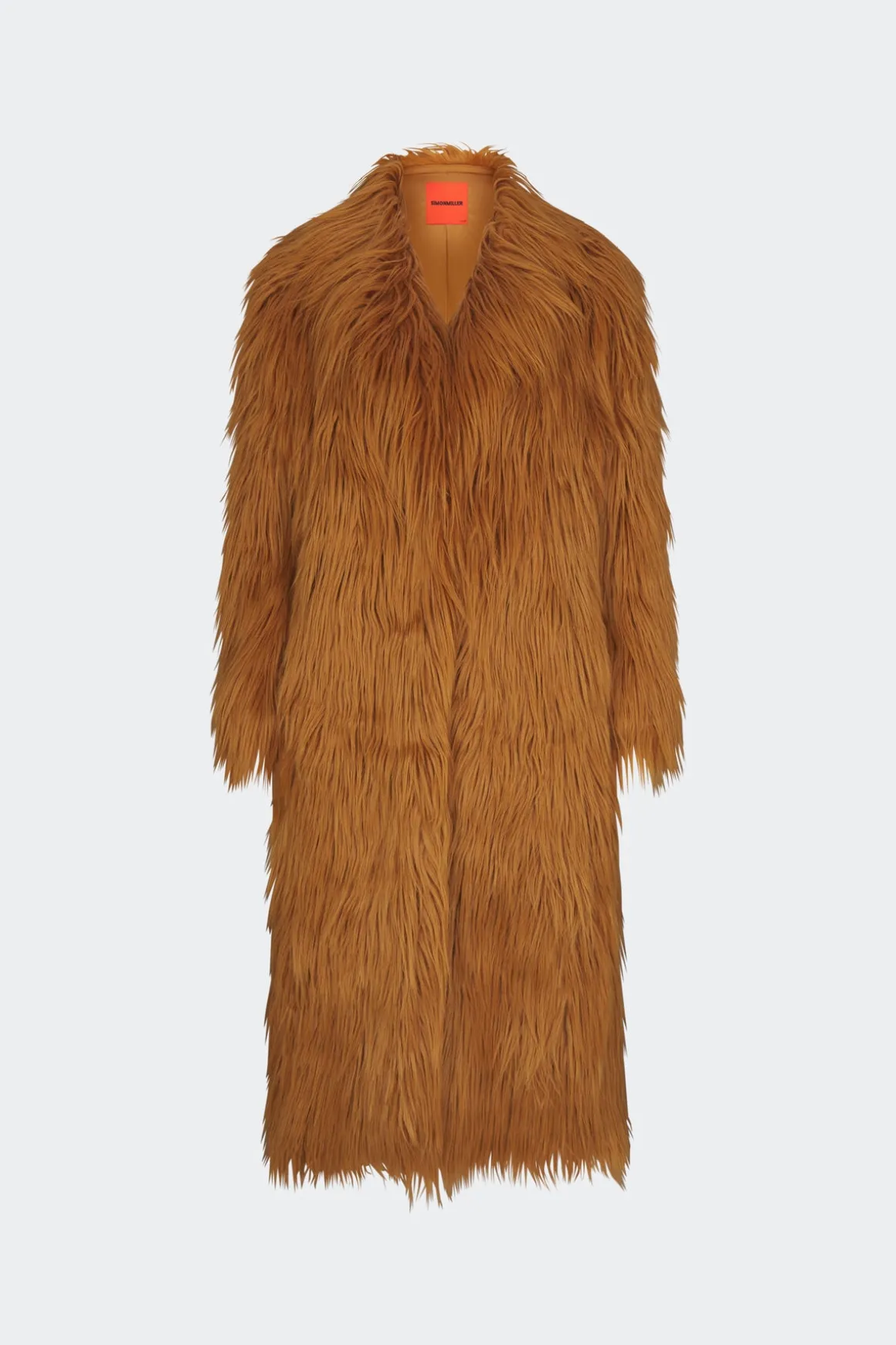 Lett Shaggy Faux Fur Coat in Wheat