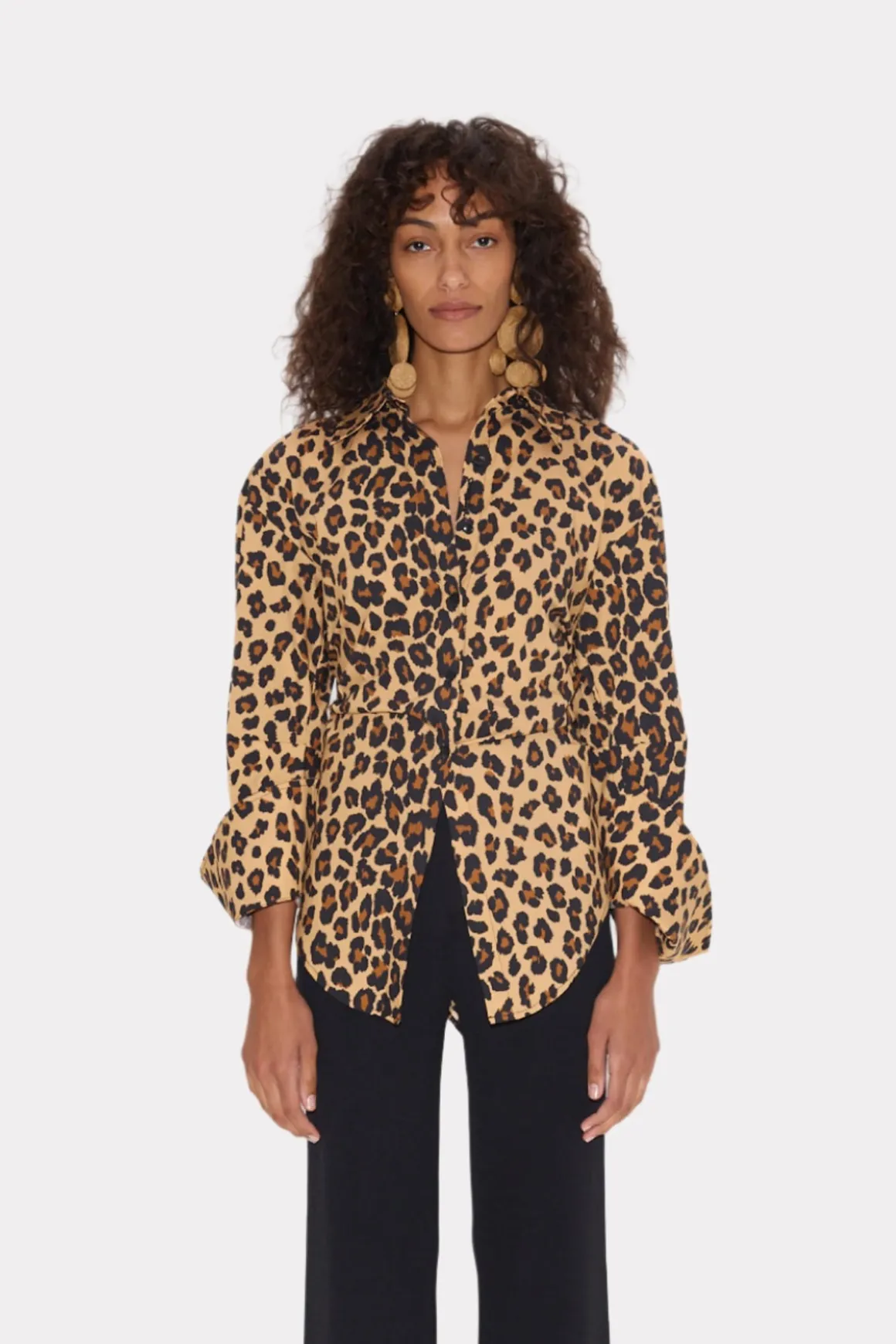 Loch Poplin Button Up in Cheetah
