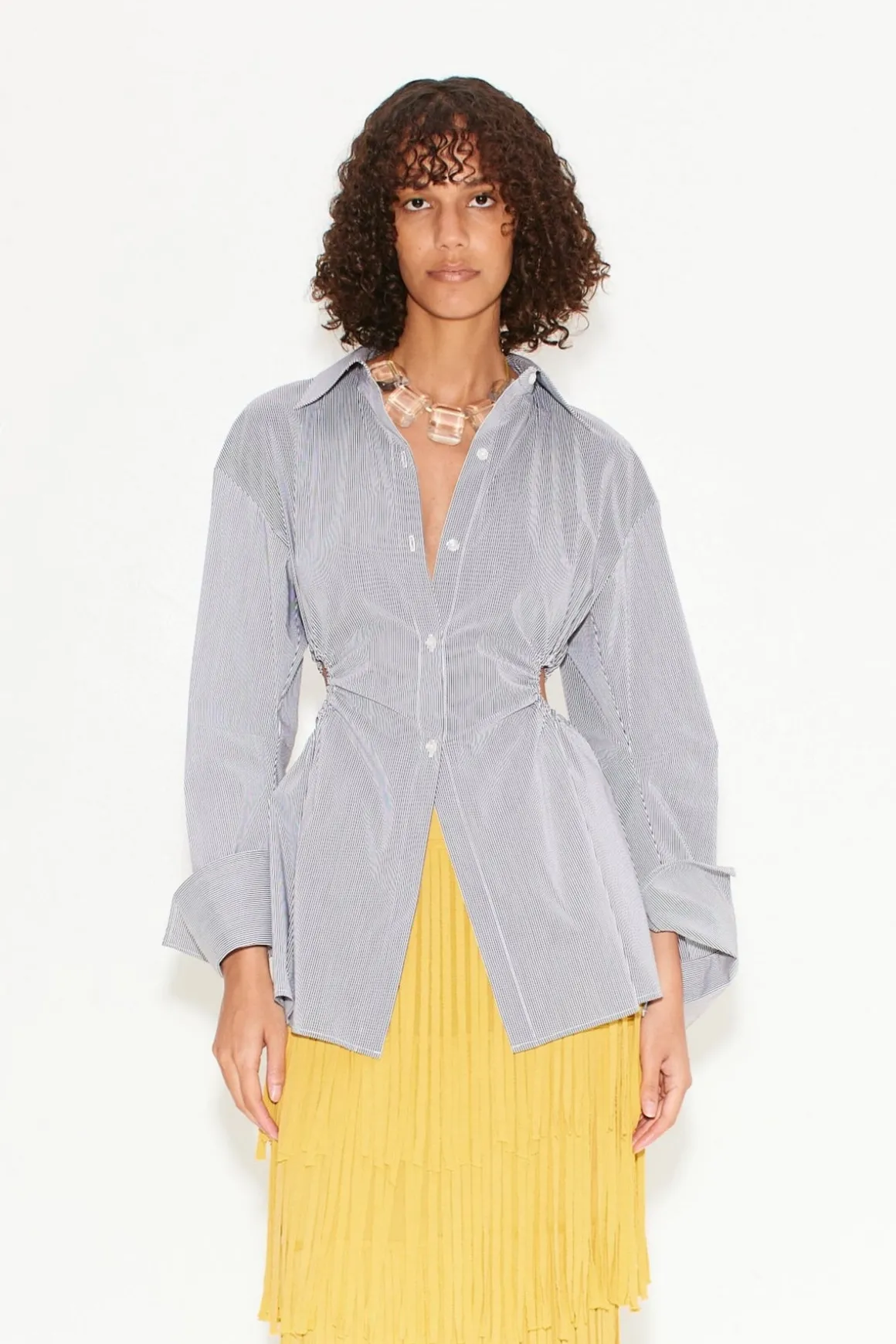 Lolo Poplin Top in Pinstripe