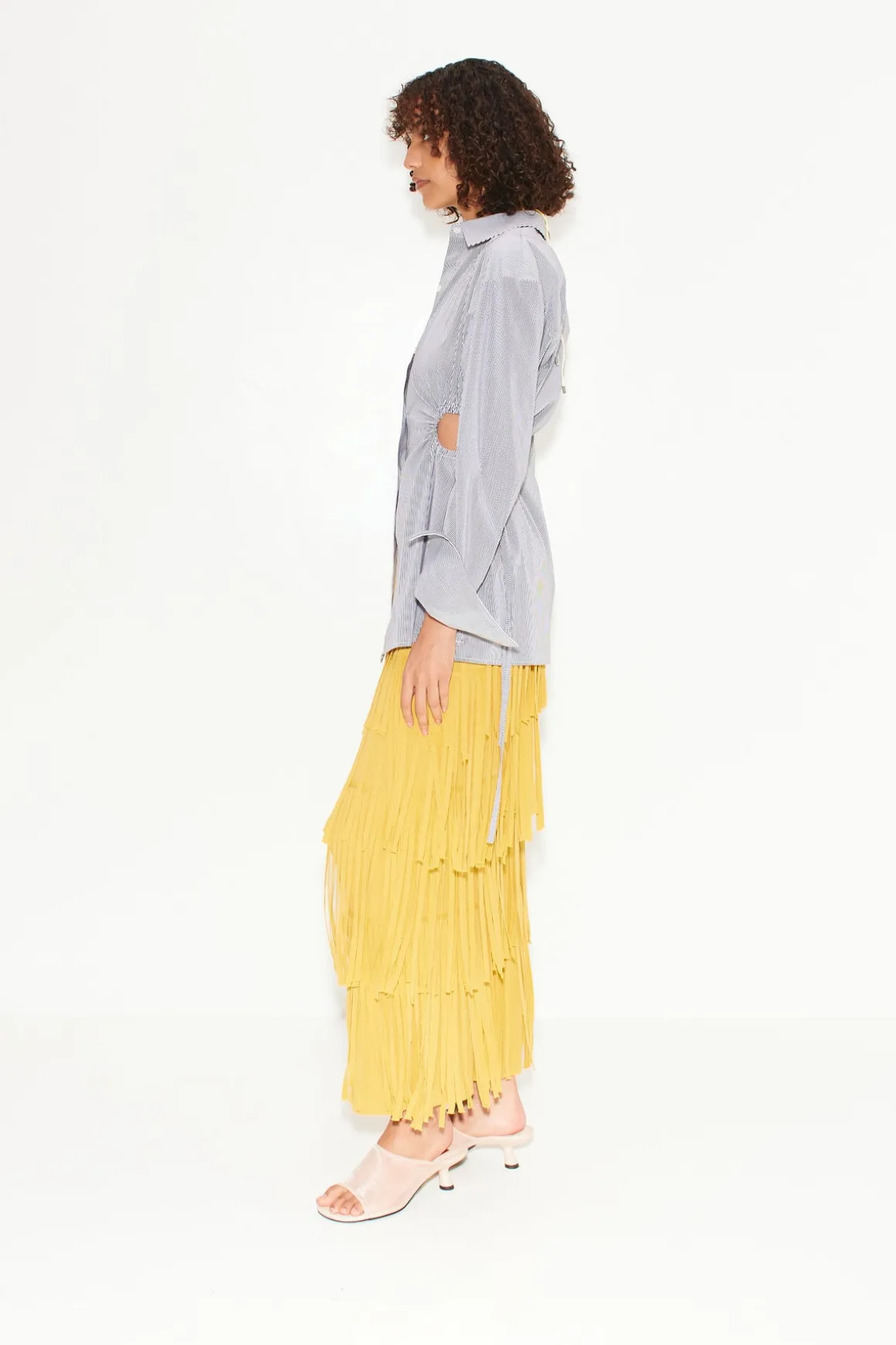 Lolo Poplin Top in Pinstripe