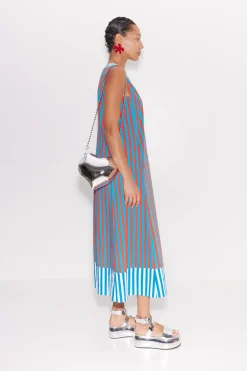 Mar Striped Poplin Dress in Stripe Combo