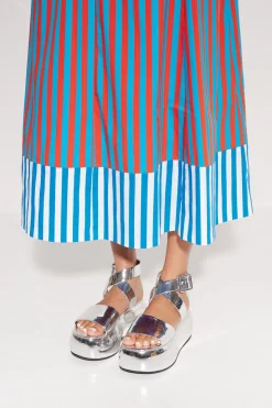 Mar Striped Poplin Dress in Stripe Combo