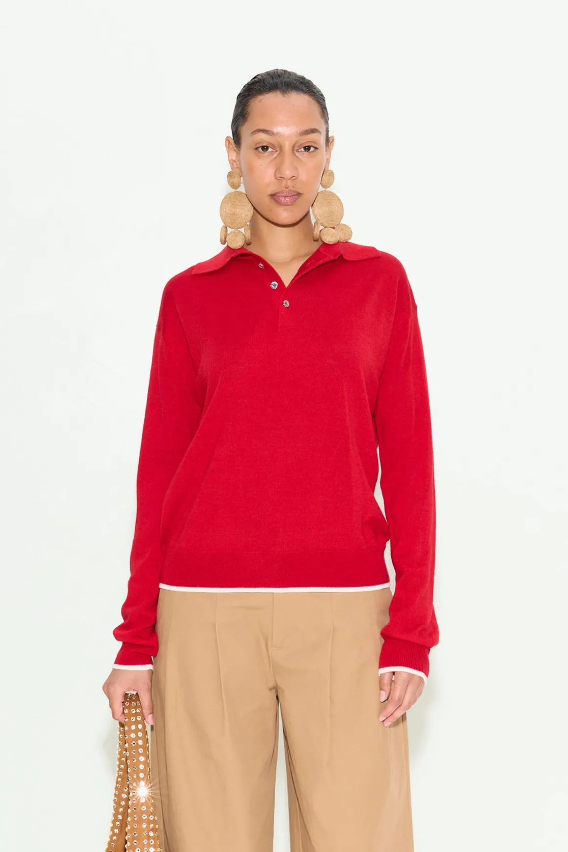 Marcel Polo Sweater in Lucky Red