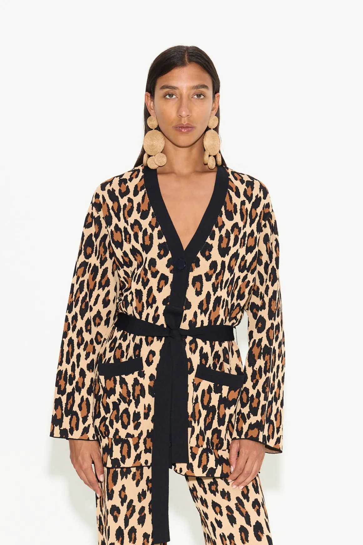 Max Belted Knit Cardigan in Cheetah