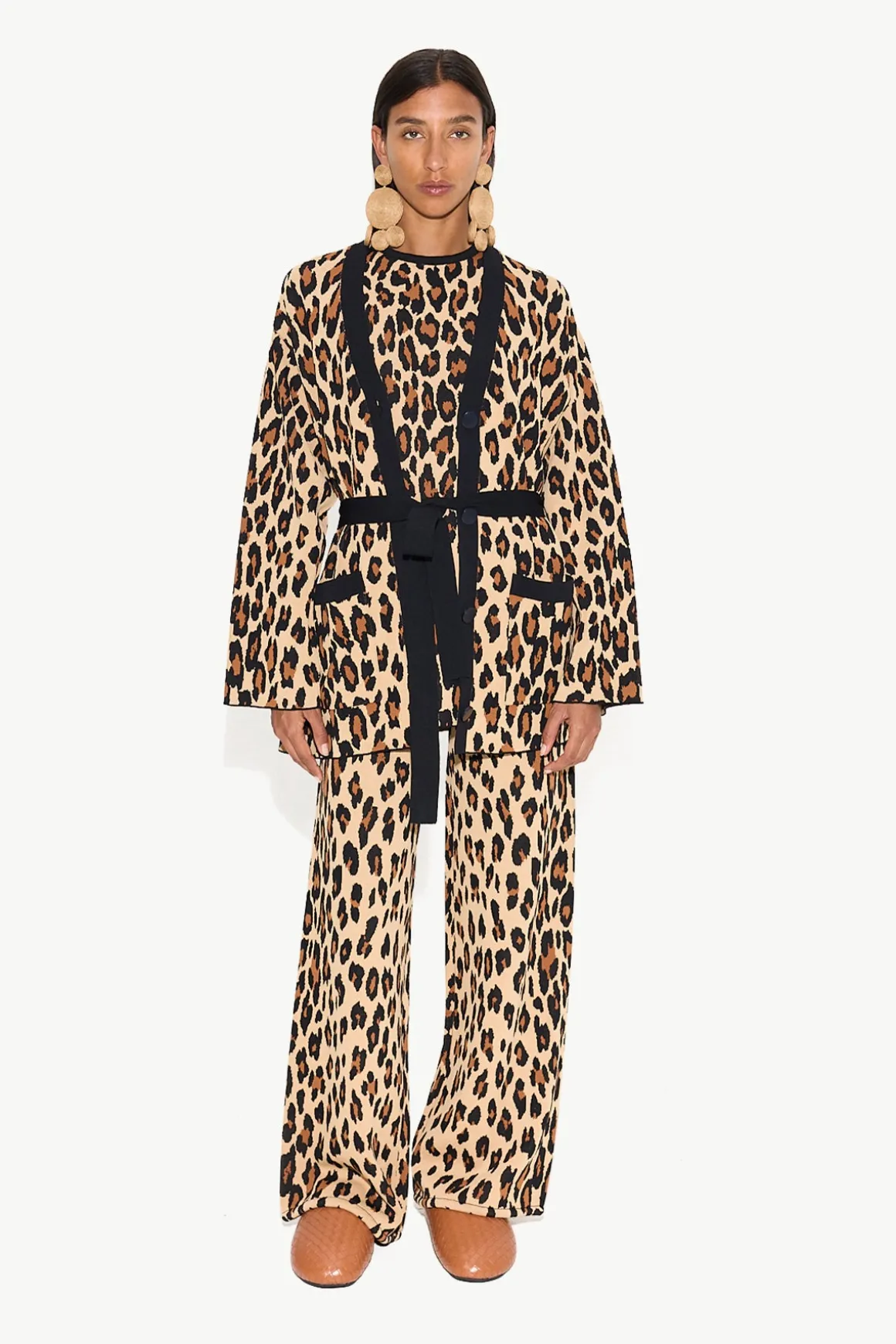 Max Belted Knit Cardigan in Cheetah