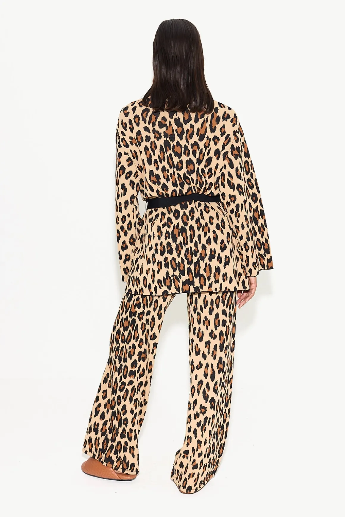Max Belted Knit Cardigan in Cheetah
