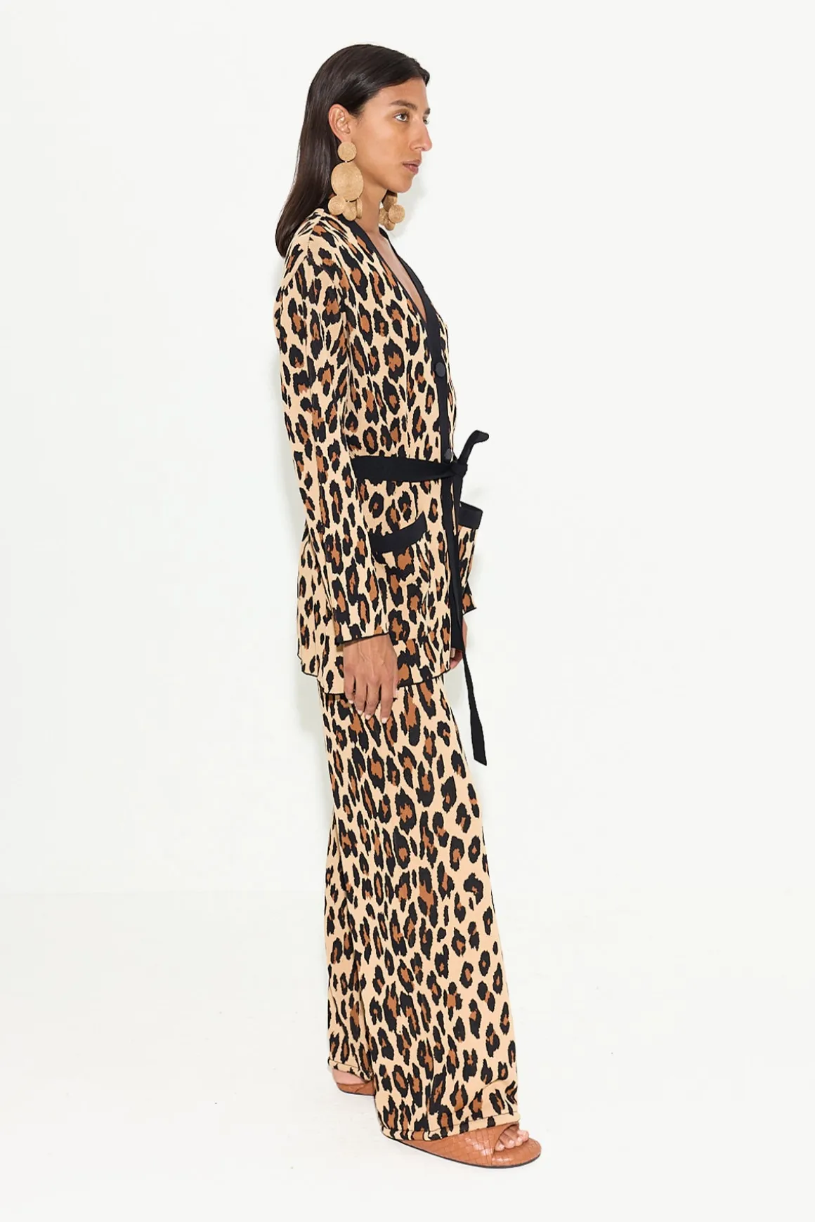 Max Belted Knit Cardigan in Cheetah