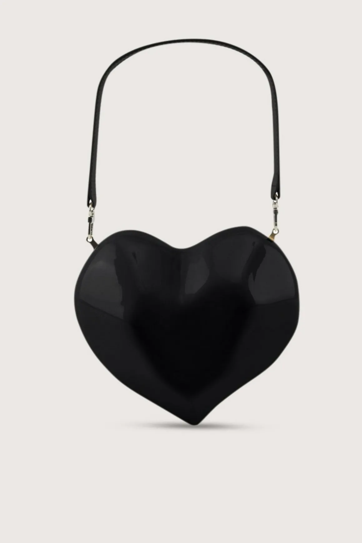 Molded Heart Bag in Black