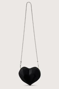 Molded Heart Bag in Black