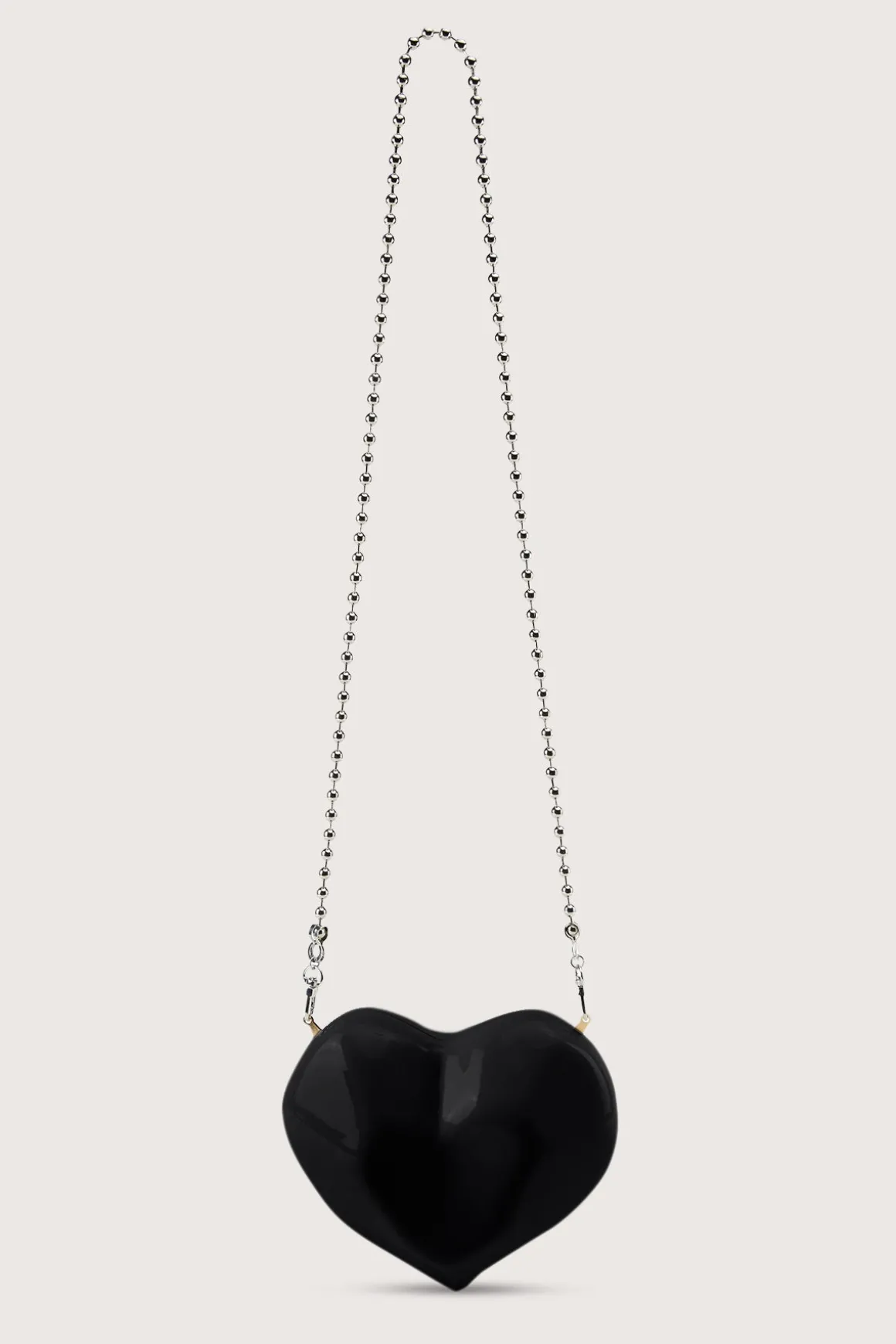 Molded Heart Bag in Black