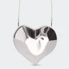 Molded Heart Bag in Silver