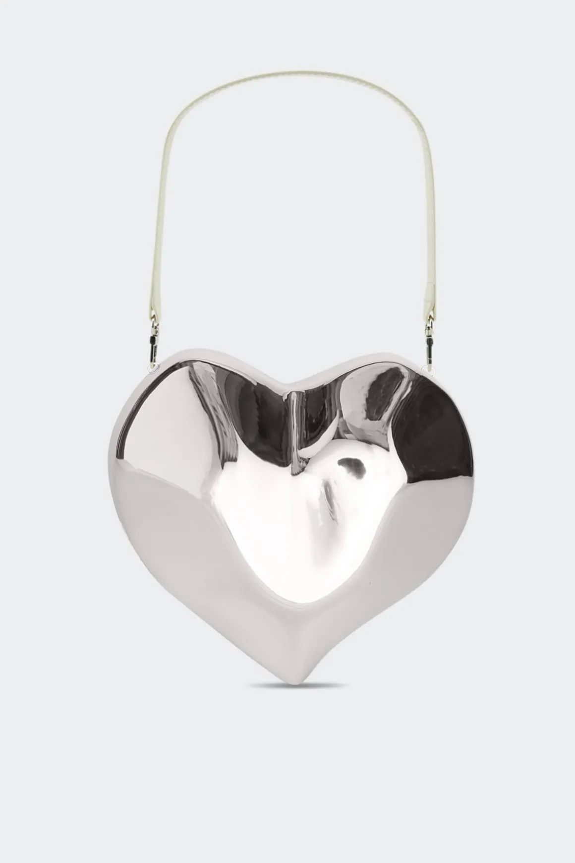 Molded Heart Bag in Silver