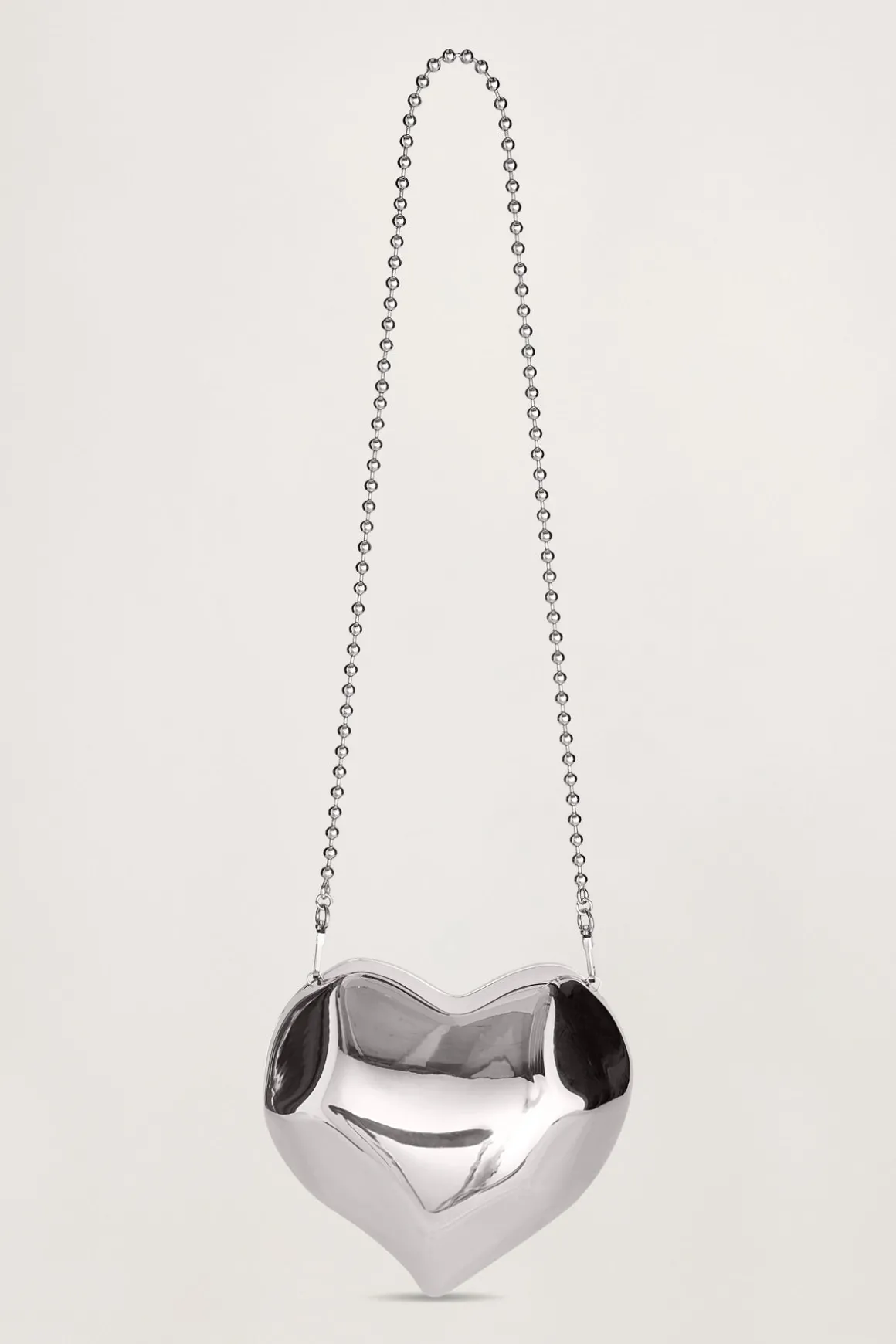 Molded Heart Bag in Silver