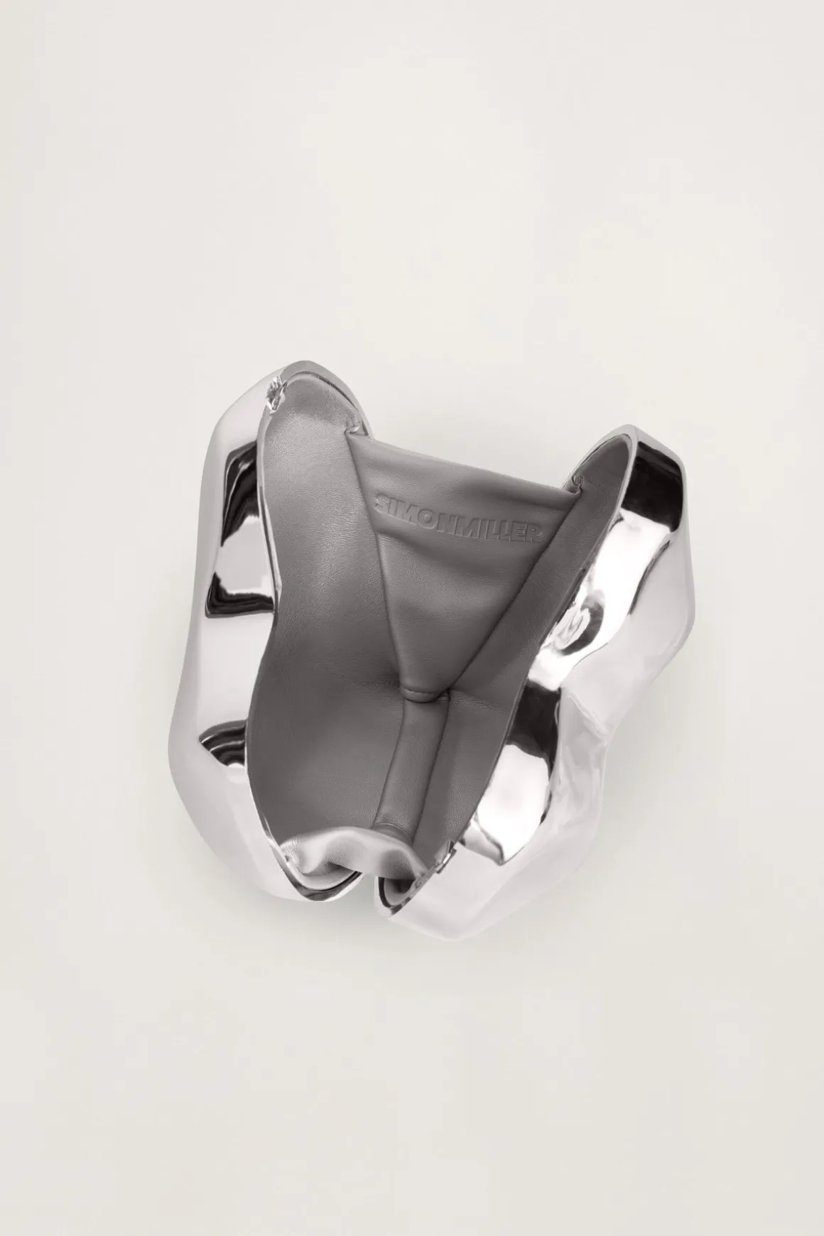 Molded Heart Bag in Silver