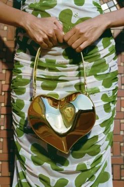 Molded Heart Bag in Star Gold