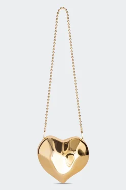 Molded Heart Bag in Star Gold