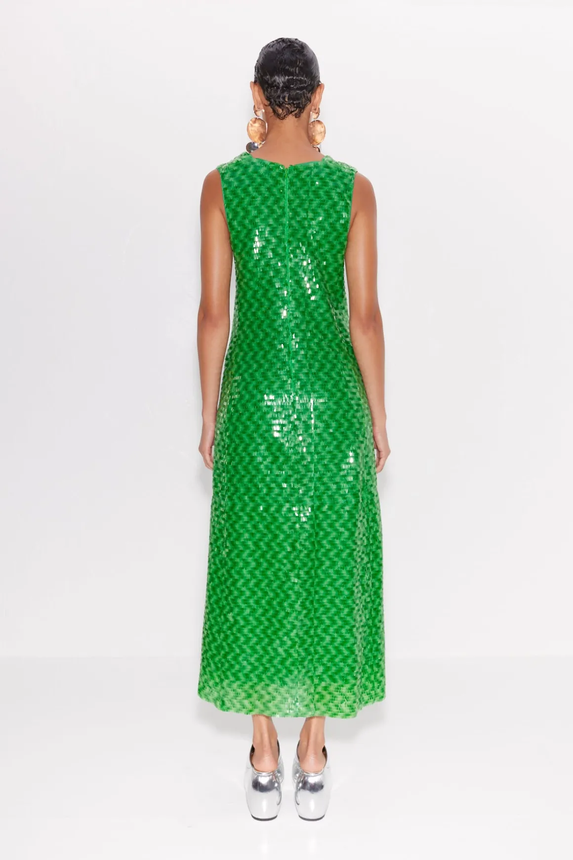 Nori Sequin Dress in Gummy Green Multi
