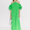 Oleander Poplin Dress in Gummy Green