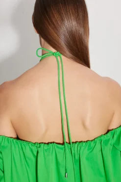 Oleander Poplin Dress in Gummy Green