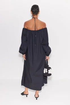 Oleander Poplin Dress in Black