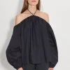 Oleander Poplin Top in Black