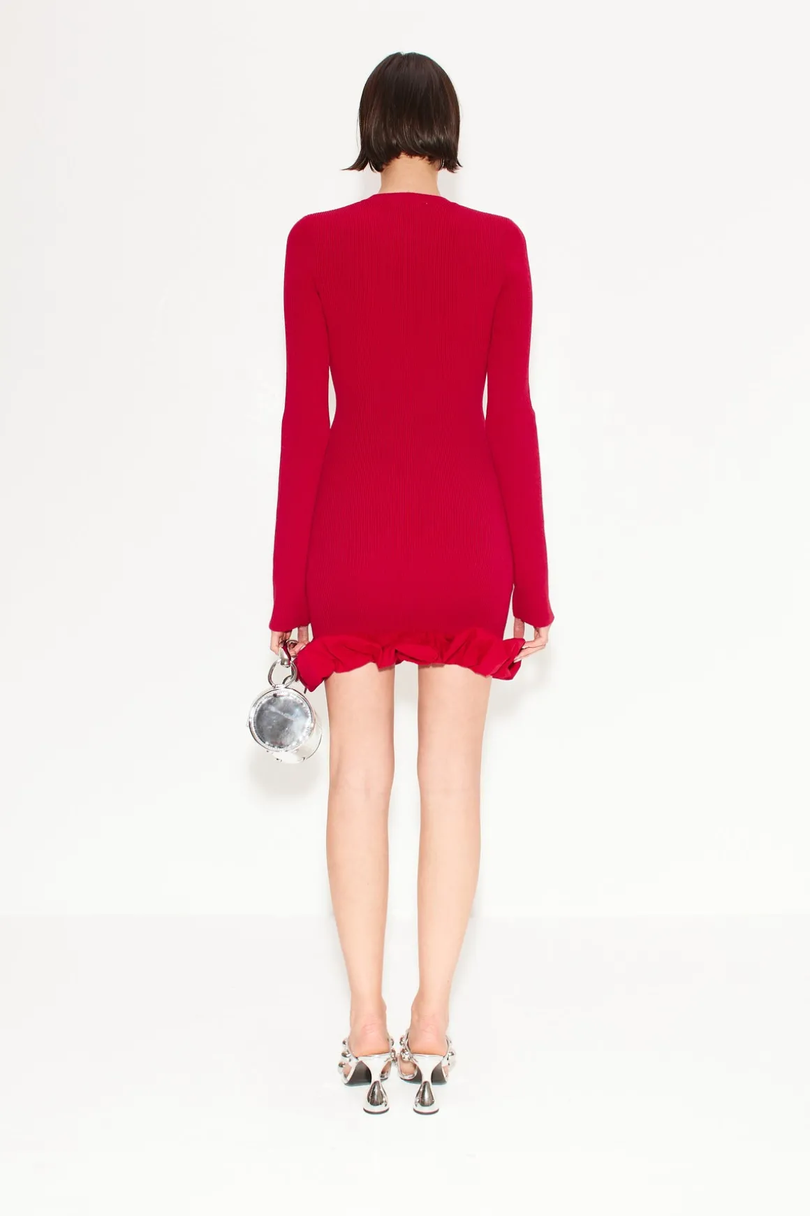 Otto Knit Poplin Combo Dress in Sangria Malange