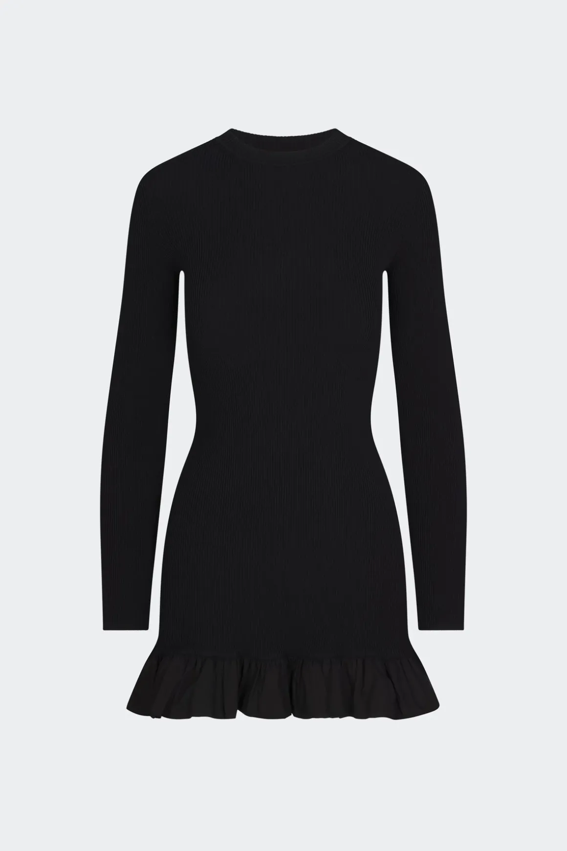 Otto Knit Poplin Combo Dress in Black