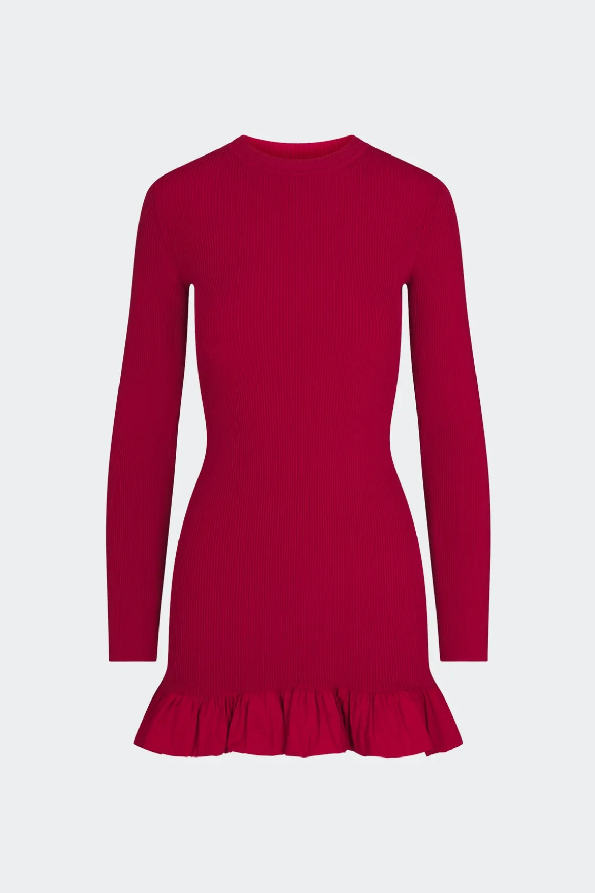 Otto Knit Poplin Combo Dress in Sangria Malange