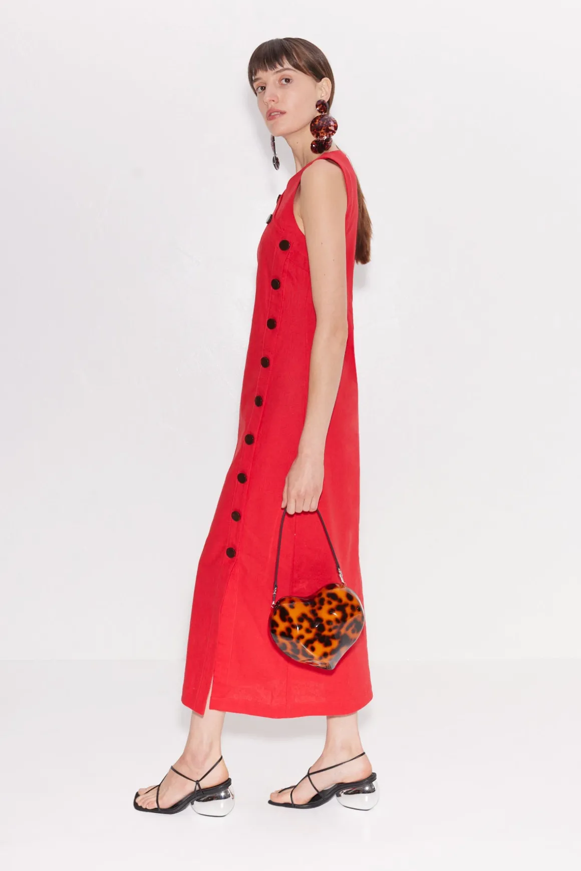 Phoenix Linen Dress in Paprika