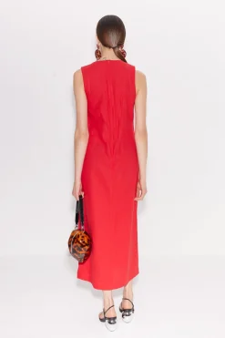 Phoenix Linen Dress in Paprika