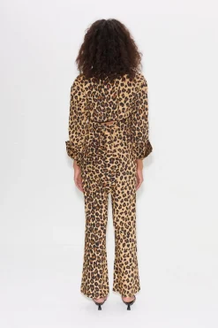 Pia Poplin Pant In Cheetah