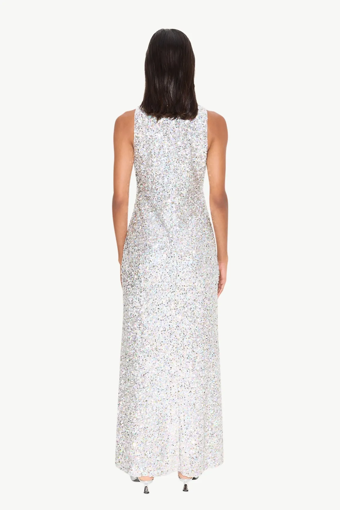 Sculpty Sleeveless Sequin Dress in Iridescent