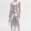 Sequin Argan Dress in Satellite Silver