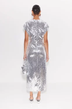 Sequin Argan Dress in Satellite Silver
