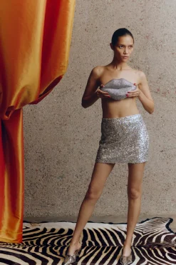 Sequin Dizzy Skirt in Iridescent